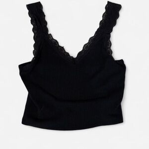 American Eagle Black Ribbed Tank